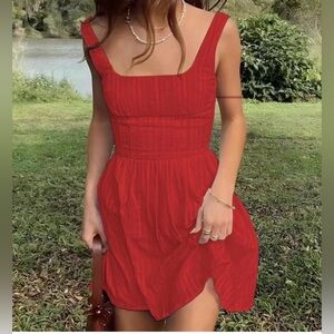 🆕 Commense red textured sleeveless mini dress, XS | 1160